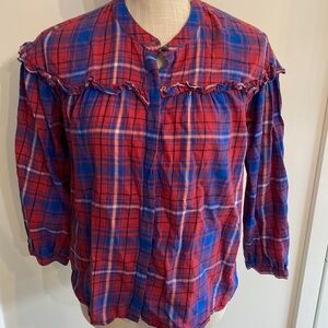 Madewell plaid longsleeve blouse top small